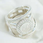 personalized pave ring stack