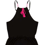 back halter tie of monogrammed mexicali maxi dress