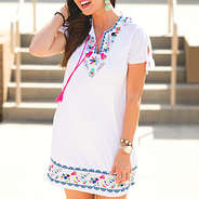 Detail Shot of Embroidered Mexicali Dress