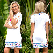 Front and Back View of Model wearing Mexicali Dress