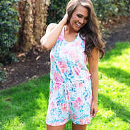 girl wearing a Monogrammed Romper outside