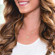 Golden Pineapple Necklace with Engraved Disc