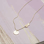 Monogrammed Pineapple Necklace in Gold