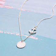Personalized silver necklace with anchor detail