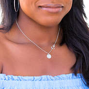 Monogrammed anchor necklace in silver