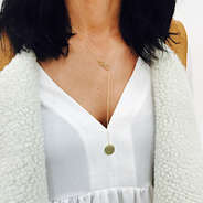 Girl wearing Gold Chain Infinity Necklace