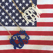 Acrylic Custom Necklace against American Flag