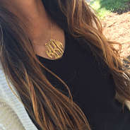 Acrylic Monogrammed Necklace in Reflective Gold