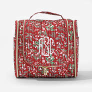 Monogrammed Quilted Hanging Toiletry Bag in Hollydaze