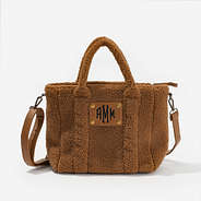 Monogrammed Sherpa Crossbody Bag in Hickory