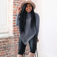 slate blue sweater poncho