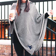 west virginia poncho lifestyle - heathered gray