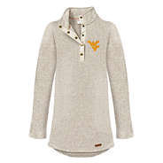West Virginia Mountaineers Heathered Pullover Tunic in Oatmeal Heather