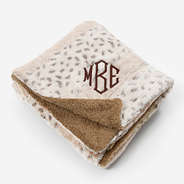Monogrammed Fur Throw