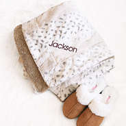 fur throw with name - updated