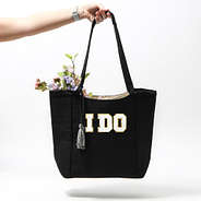I DO letters on carry all tote