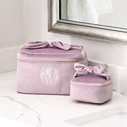 bow train case with travel jewelry case