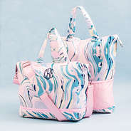 colorful marble expandable travel bag normal and expanded