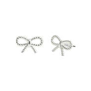 bow earrings in silver
