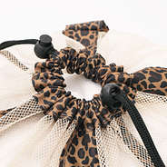 leopard monogrammed packable laundry bag close up of cinch