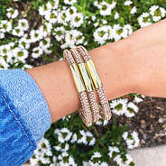 rose gold bangle set on wrist