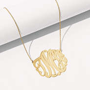 Medium gold plated custom personalized necklace