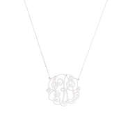 Silver Monogrammed Lacey Necklace