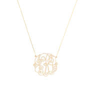 Gold Monogrammed Lacey Necklace