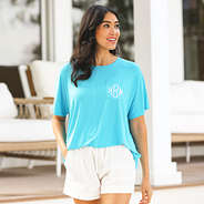 aqua jersey t-shirt on christie