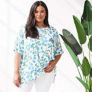blue bell shirt on plus size model