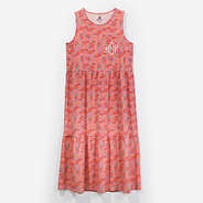 monogrammed ruffle midi dress in rosewood