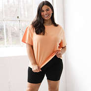 sherbert short sleeve tee with crossover biker shorts