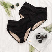 high waisted bikini bottoms in black