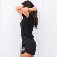 black athletic shorts side shot