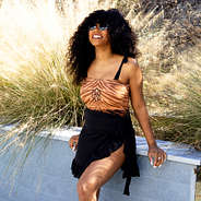 short black ruffle sarong