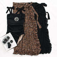 long luxurious sarongs in black and cheetah