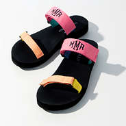 Monogrammed Summer Slides in Colorblock