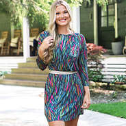 dolman monogrammed navy blue safari dress with belt