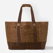 Personalized Waxed Canvas Extra Large Tote Bag