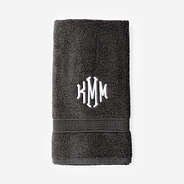 Monogrammed Hand Towel in Charcoal
