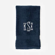 Monogrammed Hand Towel in Navy