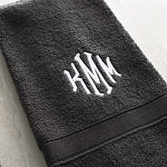 charcoal hand towel up close