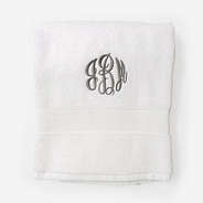 Monogrammed Bath Towel in White 2025
