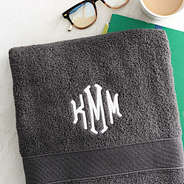 charcoal bath towel up close