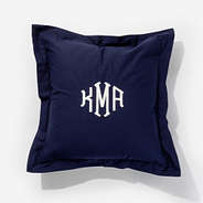 Monogrammed Pillow Sham in Navy