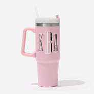 monogrammed travel tumbler in blush 30oz 2024