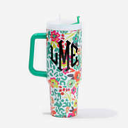 Monogrammed Travel Tumbler in Wild Blooms