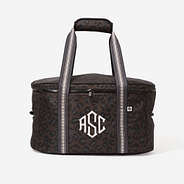 monogrammed slow cooker carrier in sable cheetah