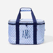 monogrammed slow cooker carrier in blue shells