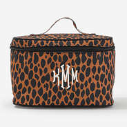 monogrammed train case in sienna